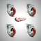 Service Caster 4 Inch SS Red Polyurethane Swivel Top Plate Caster Set with Brake SCC SCC-SS20S414-PPUB-RED-TLB-4 - alternate 4